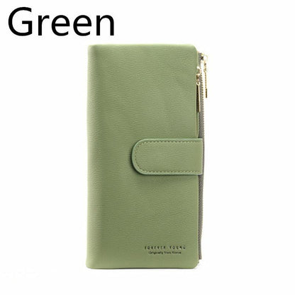 RFID Double-layer Women Leather Long Wallet Large Capacity Card Holder Wallet Clutch Purse