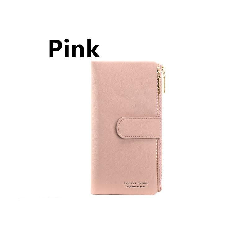 RFID Double-layer Women Leather Long Wallet Large Capacity Card Holder Wallet Clutch Purse