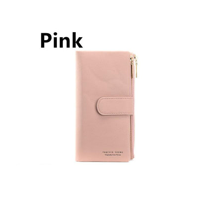 RFID Double-layer Women Leather Long Wallet Large Capacity Card Holder Wallet Clutch Purse
