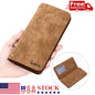 Leather Long Bifold Wallet for Men Cash Card Wallet Checkbook Credit Card Holder