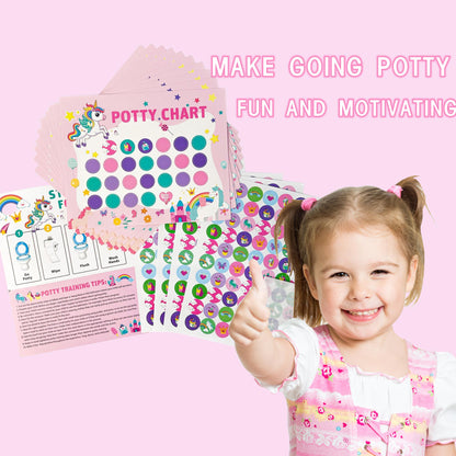Toddlers Potty Training Sticker Chart with Stickers, 4 Count