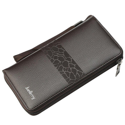 High Capacity Men's Business Clutch Wallet Long Zipper Card Holder Purse Handbag