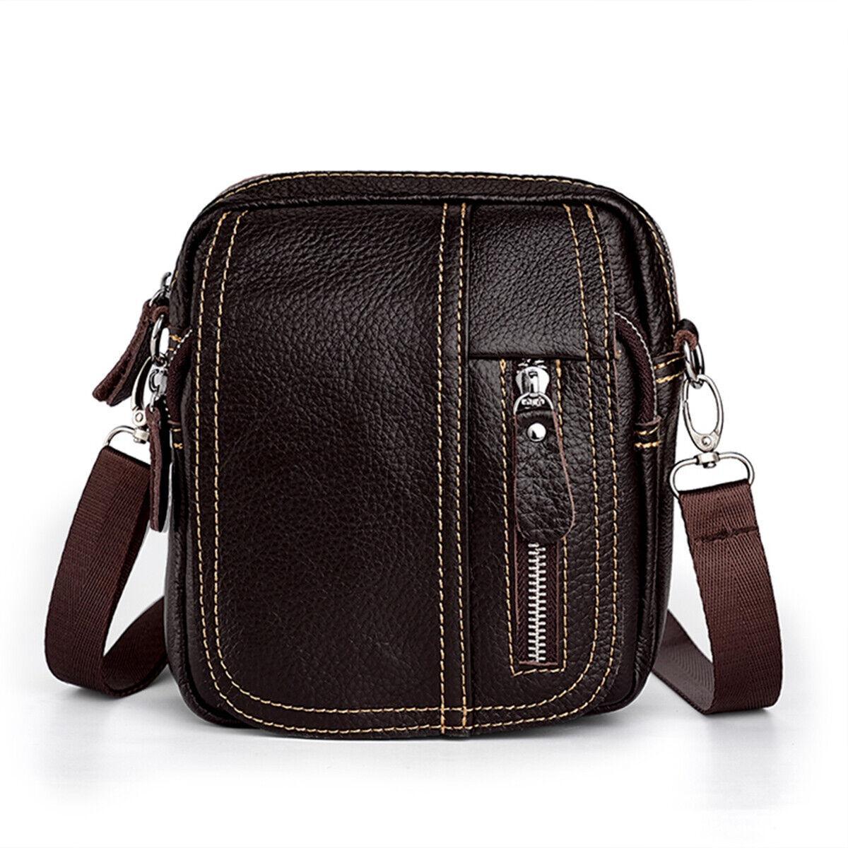 Men's Shoulder Bag, Leather Crossbody Bag,Waist Bag, Mobile Phone Storage Bag