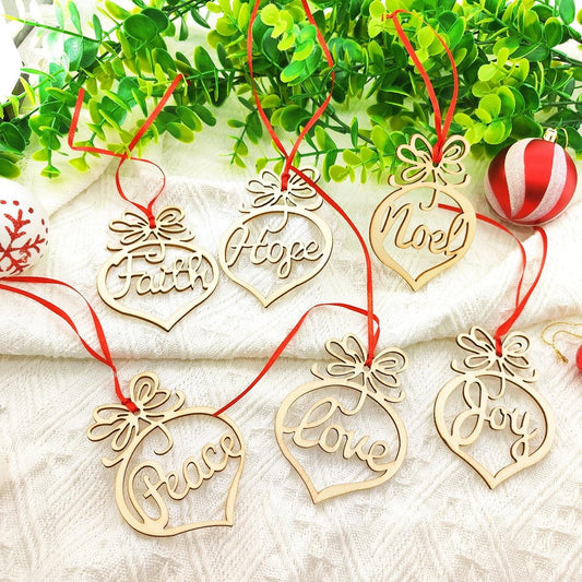 Christmas Ornaments Tree Ornaments Decoration Wooden Hollow Ornaments Xmas Tree Hanging Holiday Wedding Party Supplies 30Pcs Traditional Gift Lightweight Magical