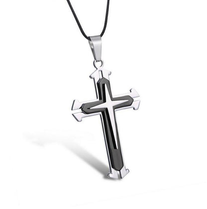 Unisex Men Stainless Steel Cross Pendant Necklace Chain Jewelry Xmas Gift