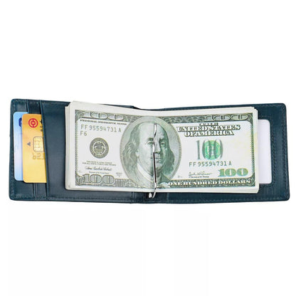 RFID Men's Leather Slim Bifold Money Clip Wallet Front Pocket Credit Card Holder