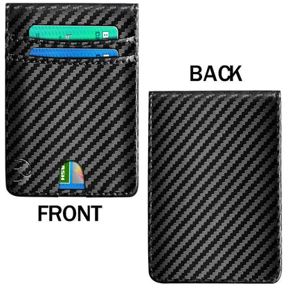 RFID Blocking CARBON FIBER Mens Wallet Purse Slim ID Credit Card Holder Billfold