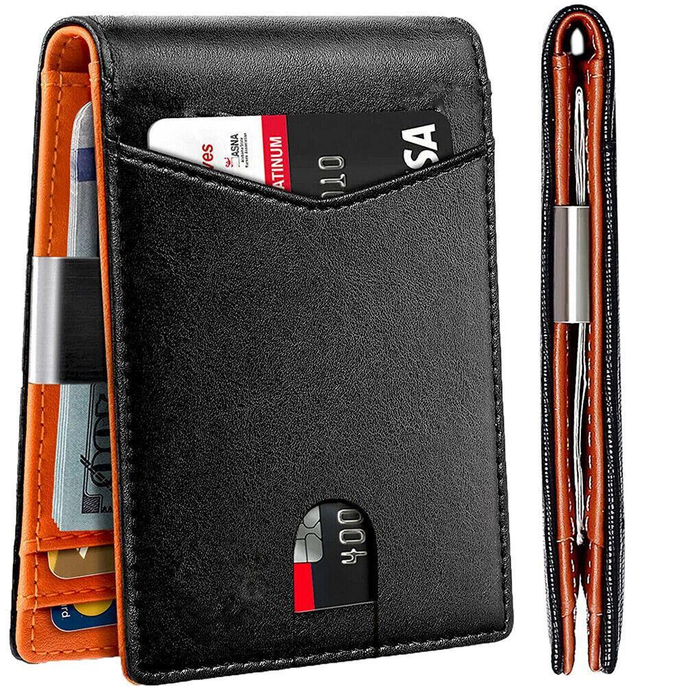 RFID Blocking CARBON FIBER Mens Wallet Purse Slim ID Credit Card Holder Billfold