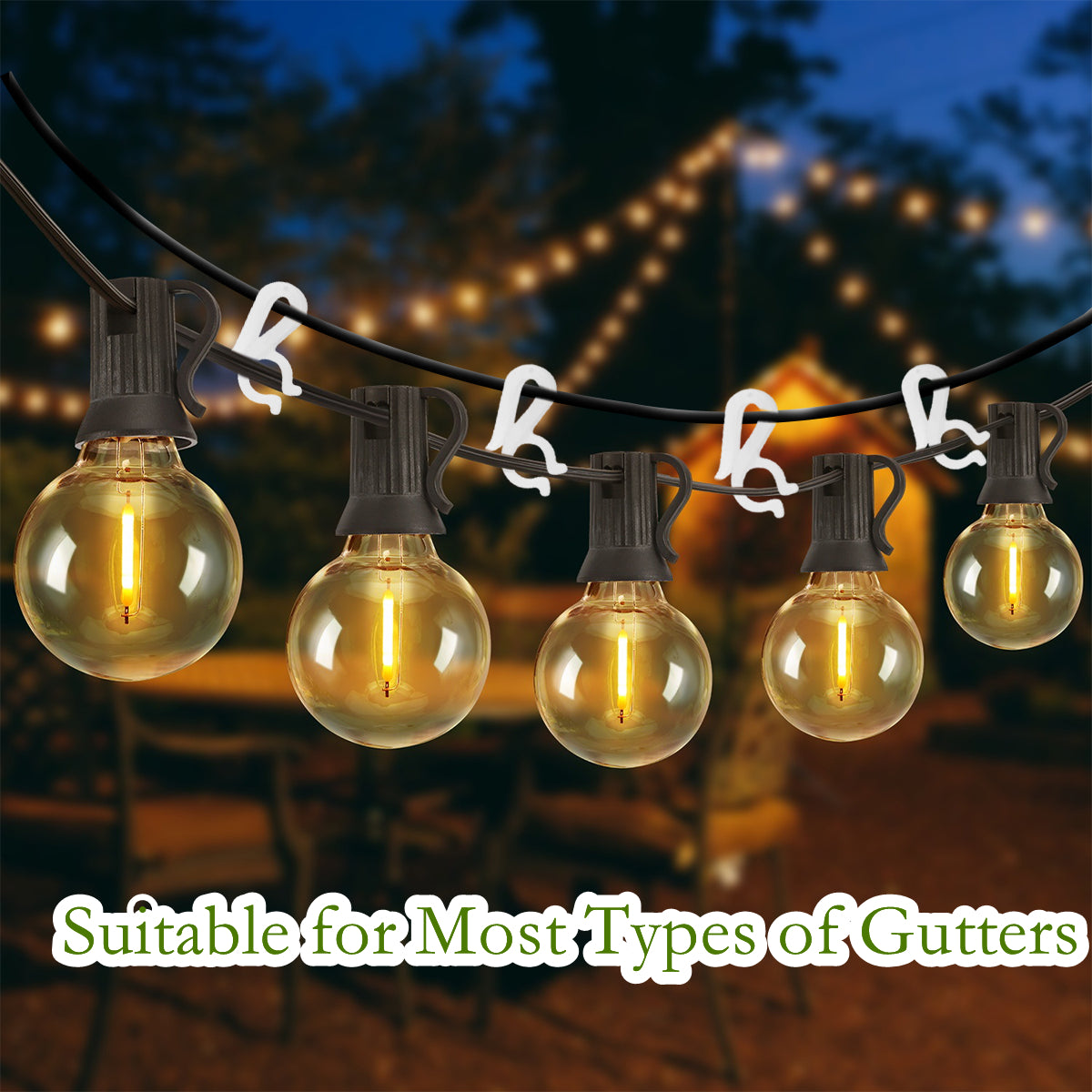 Christmas Light Clips Hooks Gutter Light Hooks Plastic for String Lights Holiday Outdoor Hanging Lights White 150 Pcs