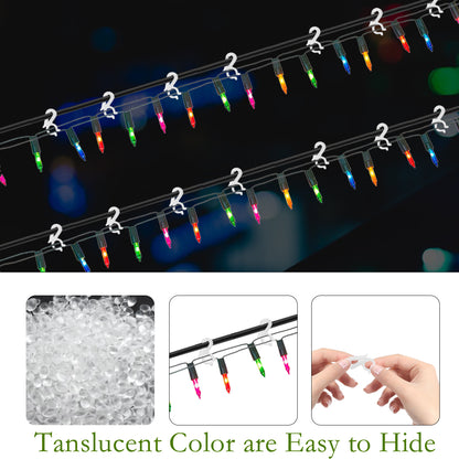 Christmas Light Clips Hooks Gutter Light Hooks Plastic for String Lights Holiday Outdoor Hanging Lights White 150 Pcs