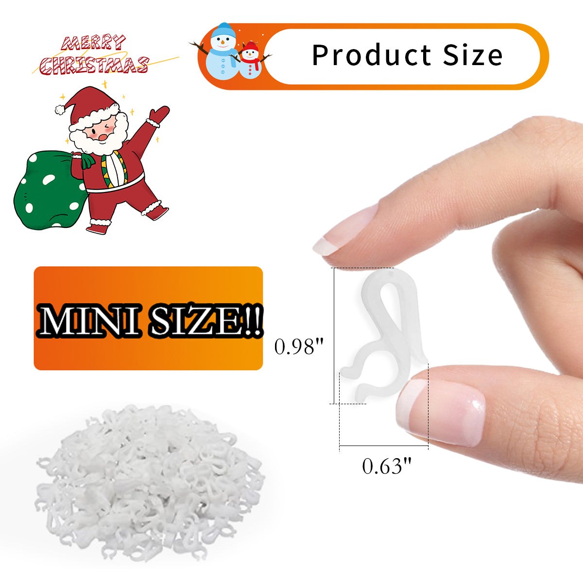 Christmas Light Clips Hooks Gutter Light Hooks Plastic for String Lights Holiday Outdoor Hanging Lights White 150 Pcs