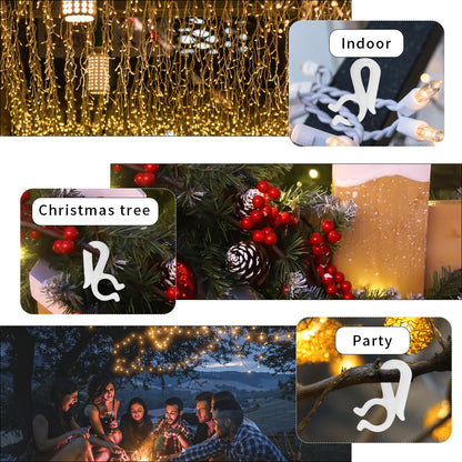Christmas Light Clips Hooks Gutter Light Hooks Plastic for String Lights Holiday Outdoor Hanging Lights White 150 Pcs