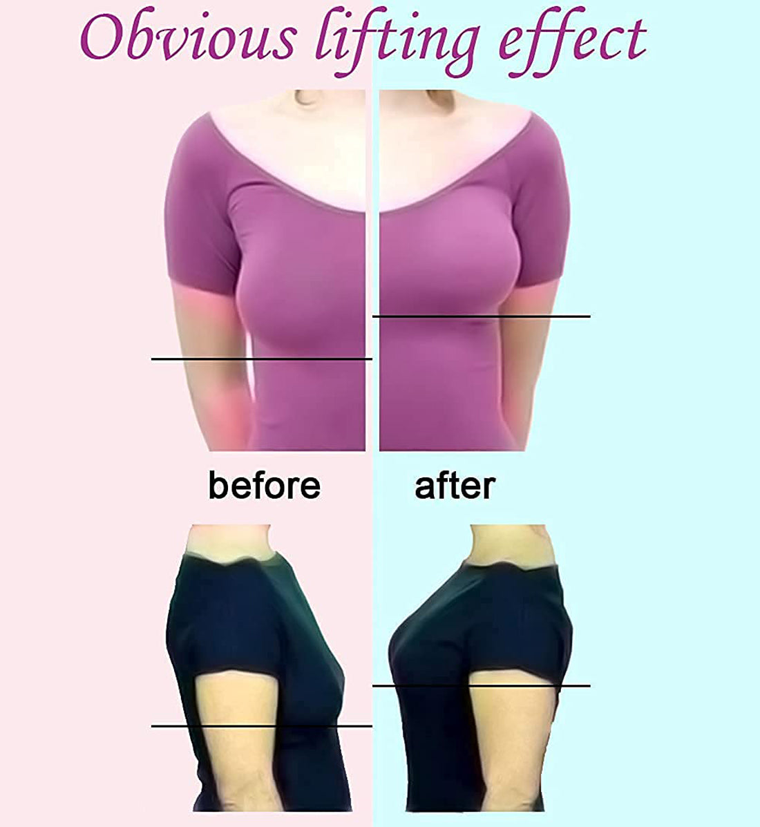 Nipple Covers Lift, Strapless Sticky Push up Reusable Silicone Tape Bra, Invisible Bras for Women & Girls Pink