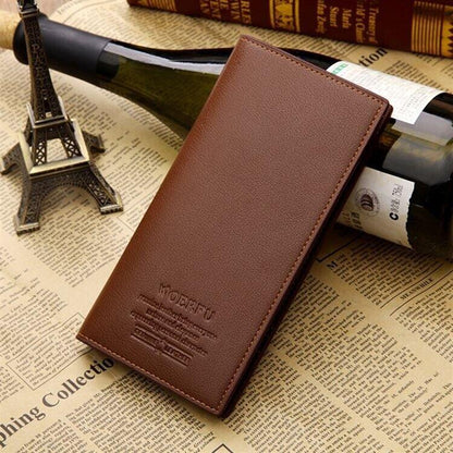 RFID Blocking Men's Bifold Leather Card Holder Purse Suit Long Wallet Checkbook