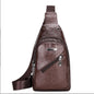 Mens Sling Bag Crocodile PU Shoulder Crossbody Chest Bag Satchels Hiking Daypack
