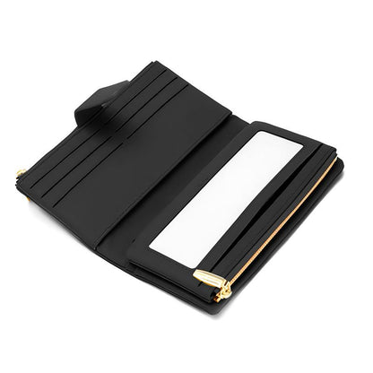 RFID Double-layer Women Leather Long Wallet Large Capacity Card Holder Wallet Clutch Purse