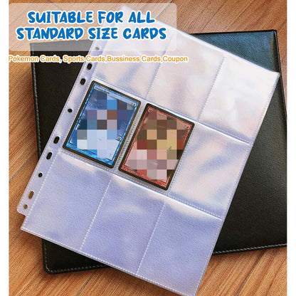 Kabuer Card Sleeves 9 Pocket Page Protector, Trading Card Sleeves Double-sided Baseball Binder Sleeves, for Coupon, Sport Cards, Game Cards, Business Cards 25PCS