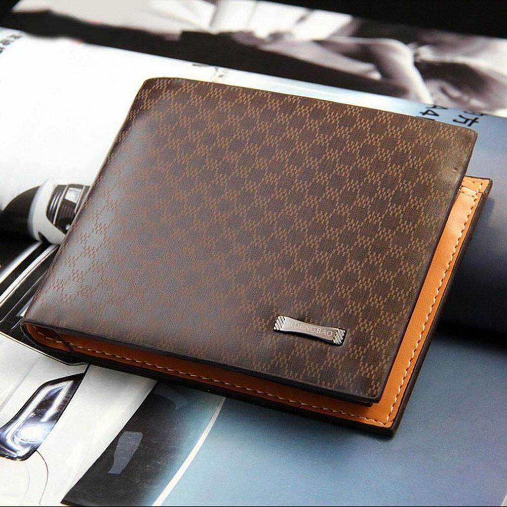 Zipper Wallet for Men Leather Zip Around Purse Bifold ID Window with Coin Pocket