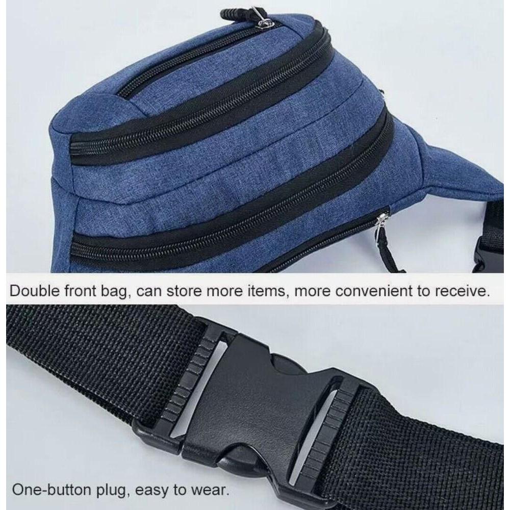 Hot Large Capacity Crossbody Waist Bag with Adjustable Strap for Travel Hiking