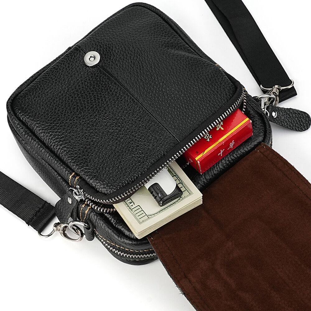 Men's Shoulder Bag, Leather Crossbody Bag,Waist Bag, Mobile Phone Storage Bag