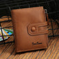 Genuine Leather Zipper Wallet Short RFID Blocking Bifold Big Capacity Coin Purse