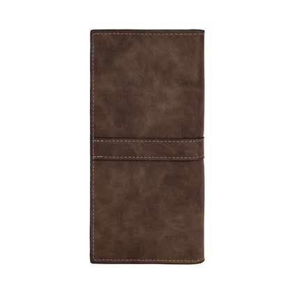 RFID Blocking Men's Bifold Leather Card Holder Purse Suit Long Wallet Checkbook