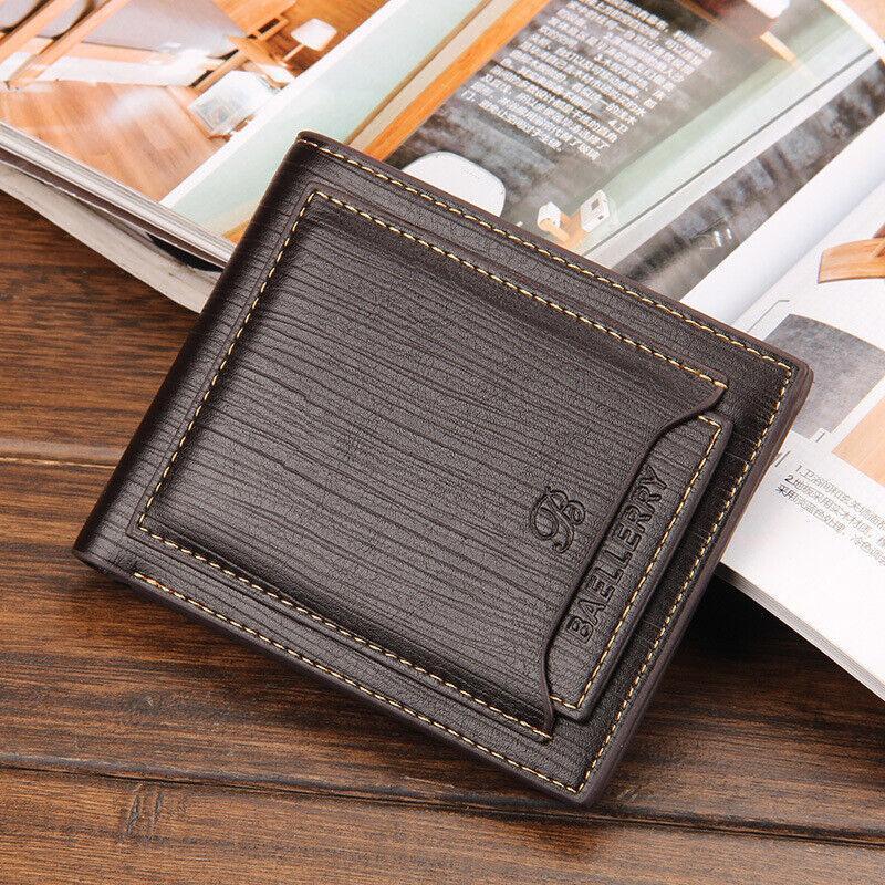 Men's Business Slim Leather Wallets ID Credit Card Holder Billfold Purse Clutch