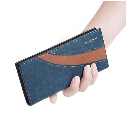 RFID Mens Long Bifold Wallet Leather Multi-Card Cash Phone Holder Purse Wallet