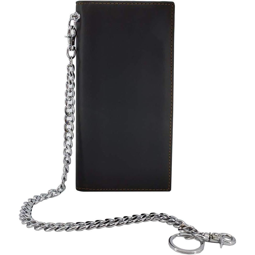 RFID Blocking Western Wallets for Men Biker Wallet with Chain Long Bifold Cowboy Wallet Star