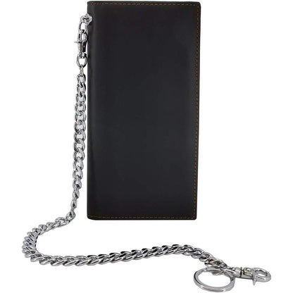 RFID Blocking Western Wallets for Men Biker Wallet with Chain Long Bifold Cowboy Wallet Star