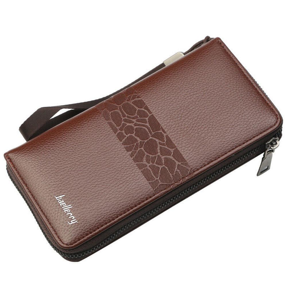 High Capacity Men's Business Clutch Wallet Long Zipper Card Holder Purse Handbag