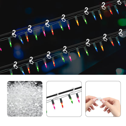 Christmas Light Clips Hooks Gutter Light Hooks Plastic for String Lights Holiday Outdoor Hanging Lights White 150 Pcs