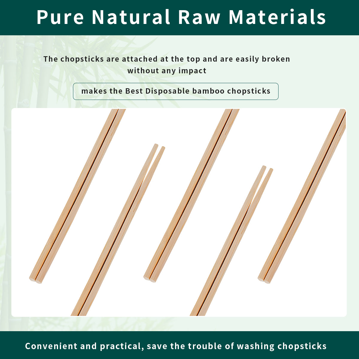 Chopsticks Disposable Bamboo Wooden Cooking Chop Sticks Sturdy Smooth Finish Chinese Japanese Korean Chopsticks Individually Wrapped 50Pairs