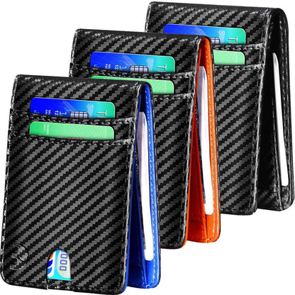 RFID Blocking CARBON FIBER Mens Wallet Purse Slim ID Credit Card Holder Billfold