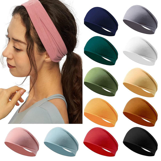 12 PCS Women Headbands  Wide Hair Wrap Extra Turban Head Bands for Lady Large Sport Workout Stretch Non-slip Big Hair Bands