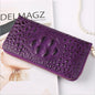 Men Women Crocodile Embossed Clutch Zip Long Wallet Phone Checkbook Organizer