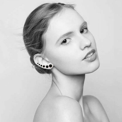 1Pair/2PCS Men Women Black Stud Earrings Stainless Steel Earrings Jewelries