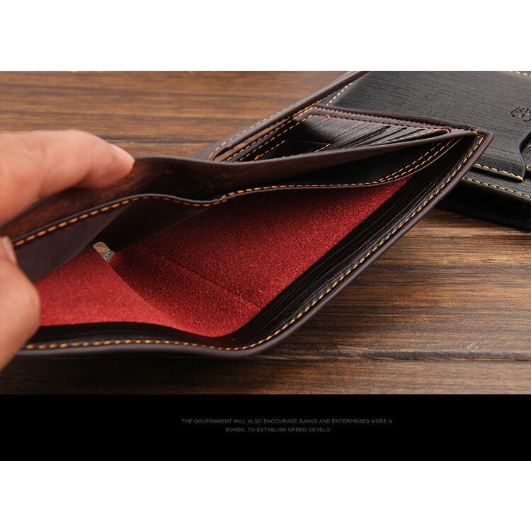 Men's Business Slim Leather Wallets ID Credit Card Holder Billfold Purse Clutch