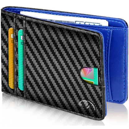 RFID Blocking CARBON FIBER Mens Wallet Purse Slim ID Credit Card Holder Billfold