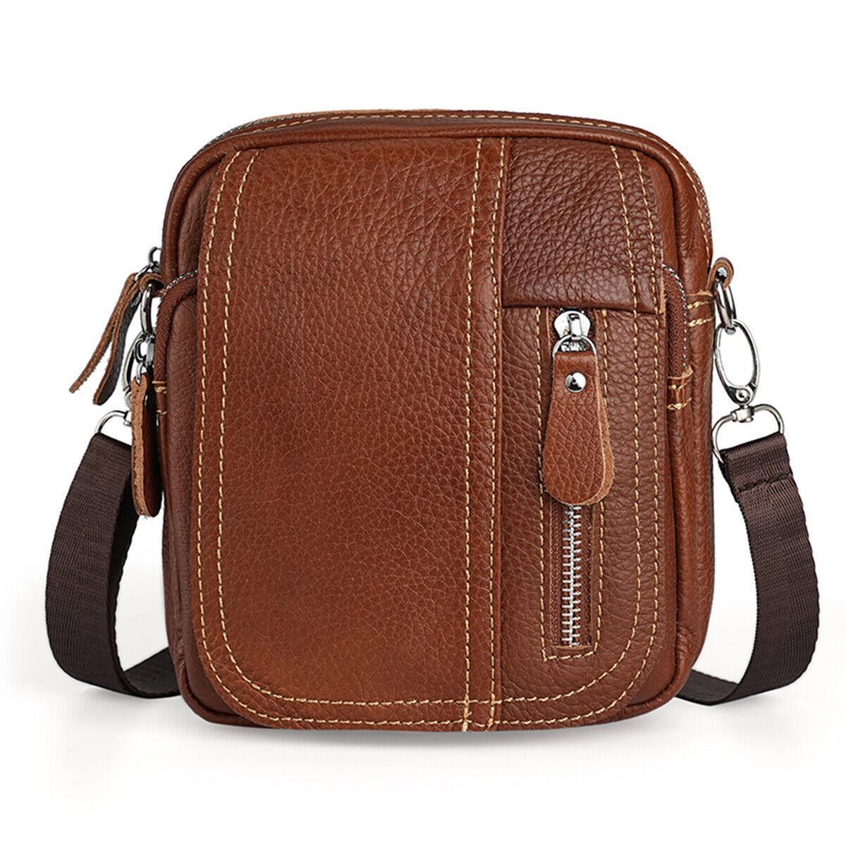 Men's Shoulder Bag, Leather Crossbody Bag,Waist Bag, Mobile Phone Storage Bag
