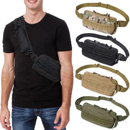 Tactical Sling Bag Military MOLLE Crossbody Pack Chest Shoulder Bag Waist Pouch