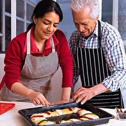 Kitchen Cooking Aprons for Women and Men Adjustable Chef Apron with Pockets 2 PCs Buckle Strap Comfortable