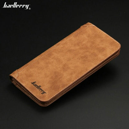 RFID Blocking Men's Bifold Leather Card Holder Purse Suit Long Wallet Checkbook