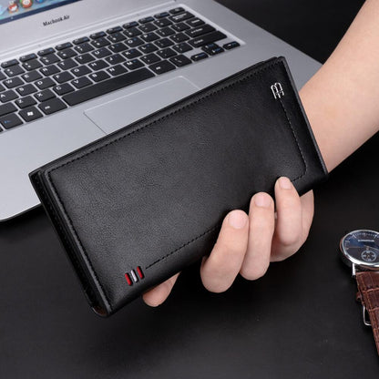 RFID Blocking Men's Bifold Leather Card Holder Purse Suit Long Wallet Checkbook