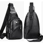 Mens Sling Bag Crocodile PU Shoulder Crossbody Chest Bag Satchels Hiking Daypack