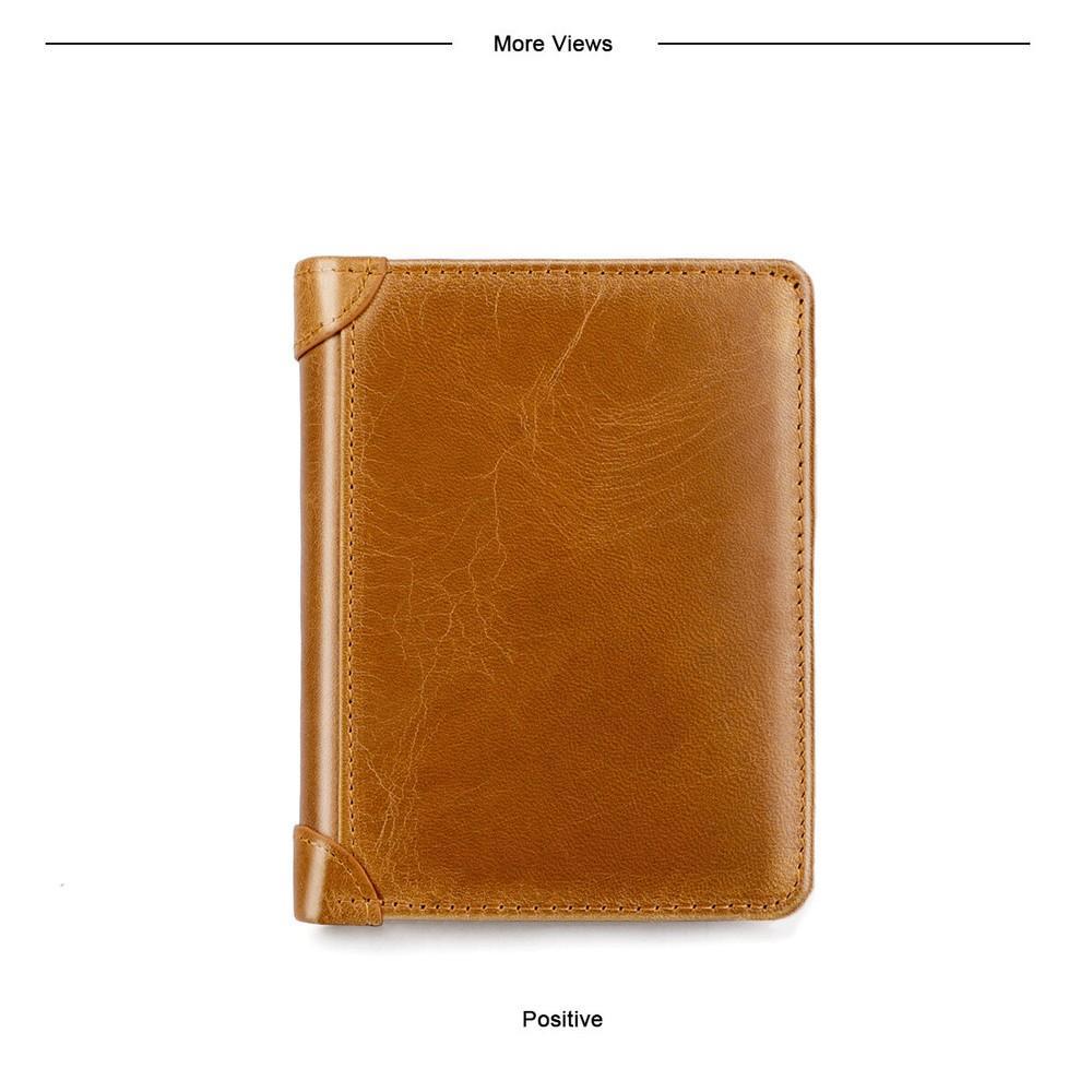 Men's Wallet Leather Credit Card Holder RFID Blocking Trifold Slim Front Pocket