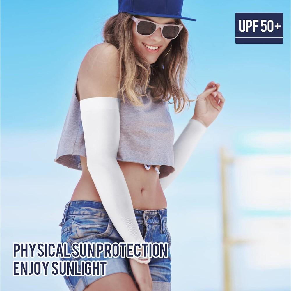 Sun Protection Cooling Compression Arm Sleeves for Women Men Workout Arm Sleeves