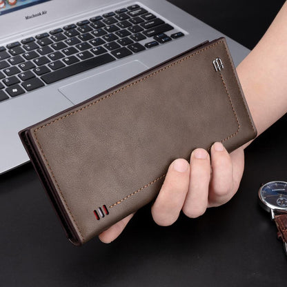 RFID Blocking Men's Bifold Leather Card Holder Purse Suit Long Wallet Checkbook